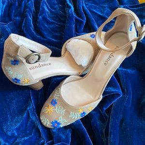 Sundance Melina embroidered heels